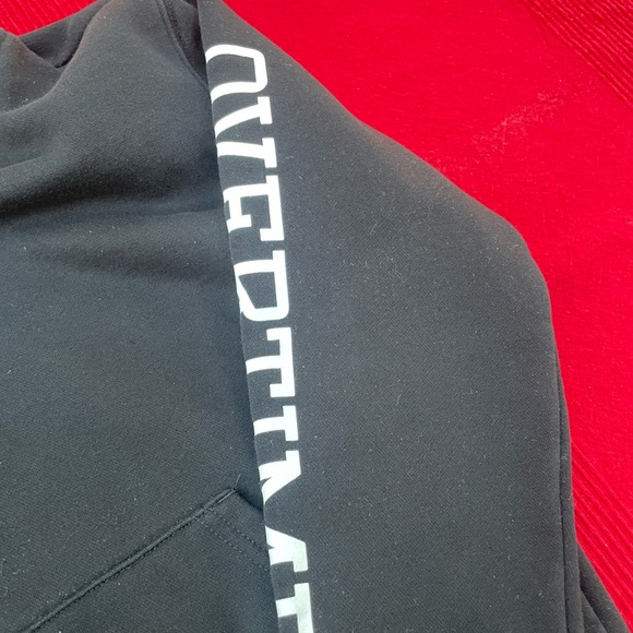 Kids Overtime Black Hoodie with White Lettering - Picture 3 of 4